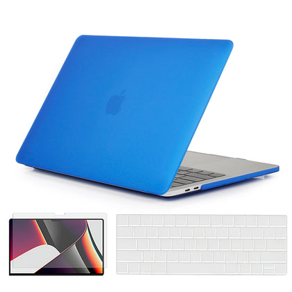 Slim Matte Case Combo | MacBook Pro 13 inch A1706, A1708, A1989, A2159, A2289, A2251, A2338, 2016, 2018-2020 Hard Shell Case with Keyboard Cover & Screen Protector | Dark Blue