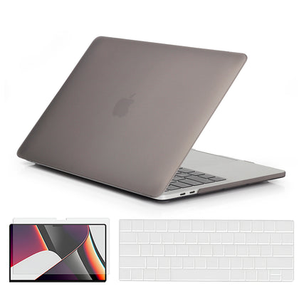 Slim Matte Case Combo | MacBook Pro 13 inch A1706, A1708, A1989, A2159, A2289, A2251, A2338, 2016, 2018-2020 Hard Shell Case with Keyboard Cover & Screen Protector | Grey
