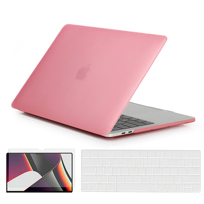 Slim Matte Case Combo | MacBook Pro 13 inch A1706, A1708, A1989, A2159, A2289, A2251, A2338, 2016, 2018-2020 Hard Shell Case with Keyboard Cover & Screen Protector | Pink