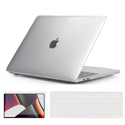 Slim Crystal Hard Case Combo | MacBook Pro 13 inch A1706, A1708, A1989, A2159, A2289, A2251, A2338, 2016, 2018-2020 – Hard Shell with Keyboard Cover & Screen Protector | Clear