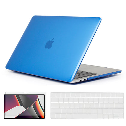 Slim Crystal Hard Case Combo | MacBook Pro 13 inch A1706, A1708, A1989, A2159, A2289, A2251, A2338, 2016, 2018-2020 – Hard Shell with Keyboard Cover & Screen Protector | Dark Blue