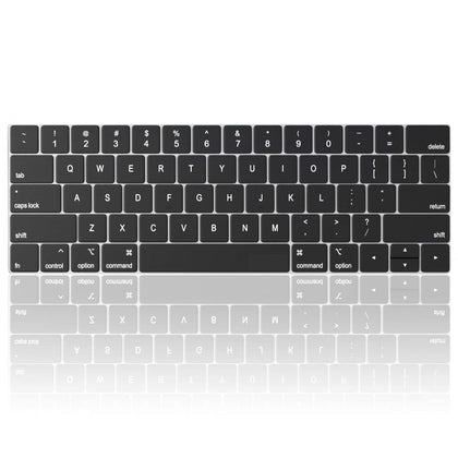 Macbook Pro Keyboard Cover With Touch Bar For 13 And 15 Inch | Model A2159, A1989, A1990, A1706, A1707) - English US Layout Black