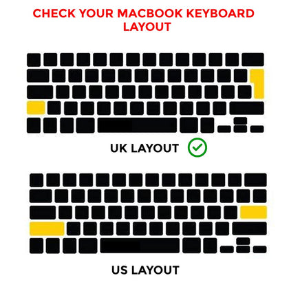 Macbook Keyboard Skin| MacBook Pro 15 Inch 13 inch Keyboard Cover 2020 2019 2018| A2159 A1990 A1989 A1707 A1706 |UK English Layout Black