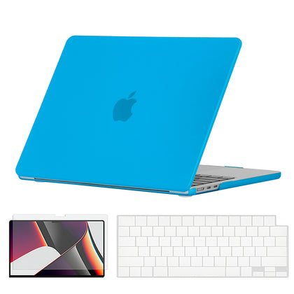 Slim Matte Case Combo | MacBook Pro 14 inch A2442, A2779, A2918, A2992 2021 A3112, A3185, A3401 M4 2024 Hard Shell Case with Keyboard Cover & Screen Protector | Blue