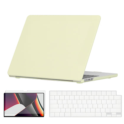 Slim Candy Case Combo | MacBook Pro 14 inch A2442, A2779, A2918, A2992 2021 A3112, A3185, A3401 M4 2024 Hard Shell Case with Keyboard Cover & Screen Protector | Cream Yellow