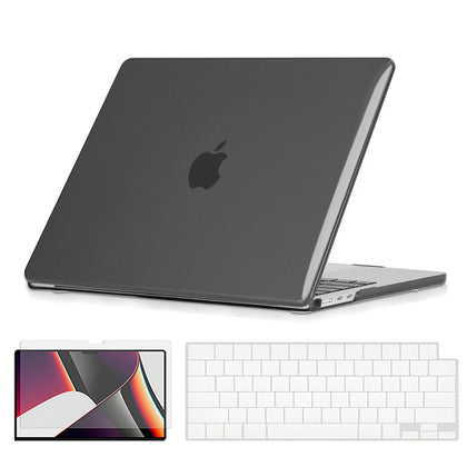 Slim Crystal Hard Case Combo | MacBook Air 15 inch A2941 M2 2023, A3114 M3 2024 Hard Shell Case with Keyboard Cover & Screen Protector | Black