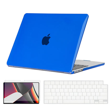 Slim Crystal Hard Case Combo | MacBook Air 15 inch A2941 M2 2023, A3114 M3 2024 Hard Shell Case with Keyboard Cover & Screen Protector | Dark Blue