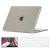 Slim Crystal Hard Case Combo | MacBook Air 15 inch A2941 M2 2023, A3114 M3 2024 Hard Shell Case with Keyboard Cover & Screen Protector | Grey