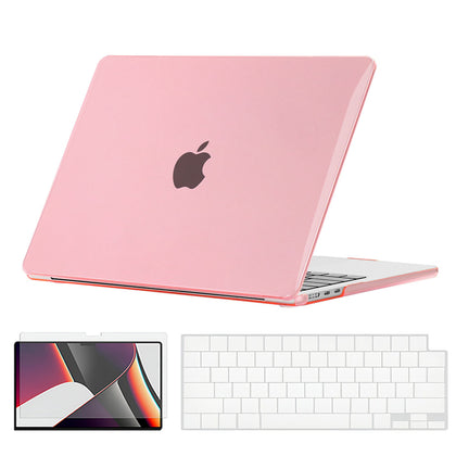 Slim Crystal Hard Case Combo | MacBook Air 15 inch A2941 M2 2023, A3114 M3 2024 Hard Shell Case with Keyboard Cover & Screen Protector | Pink