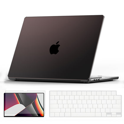 Ultra-thin Super Crystal Case Combo | MacBook Air 15 inch A2941 M2 2023, A3114 M3 2024 Hard Shell Case with Keyboard Cover & Screen Protector | Black