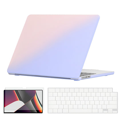 Slim Candy Case Combo | MacBook Pro 16 inch A2485 M1 2021 A2780 M2 A2991 M3 2023 A3403, A3186 M4 2024 Hard Shell Case with Keyboard Cover & Screen Protector | Pink Blue