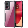 Case For Motorola Moto G35 Clear Back Cover Case with Rugged Black TPU Bumper- Black/Clear