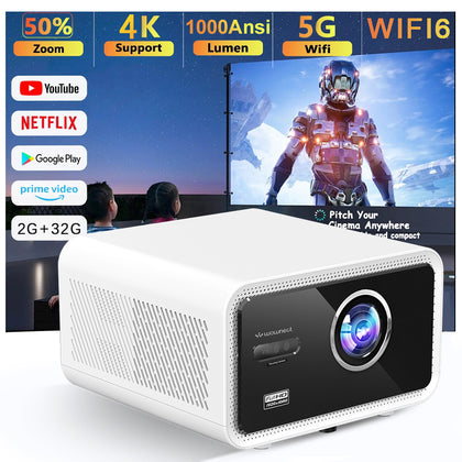BEAM Smart Projector | 30000 Lumens | Android 12.0 | Full HD 1080P | 4K Support | Auto Focus | Dustproof LCD | 2G+32G | Screen Mirroring | 300'' Display