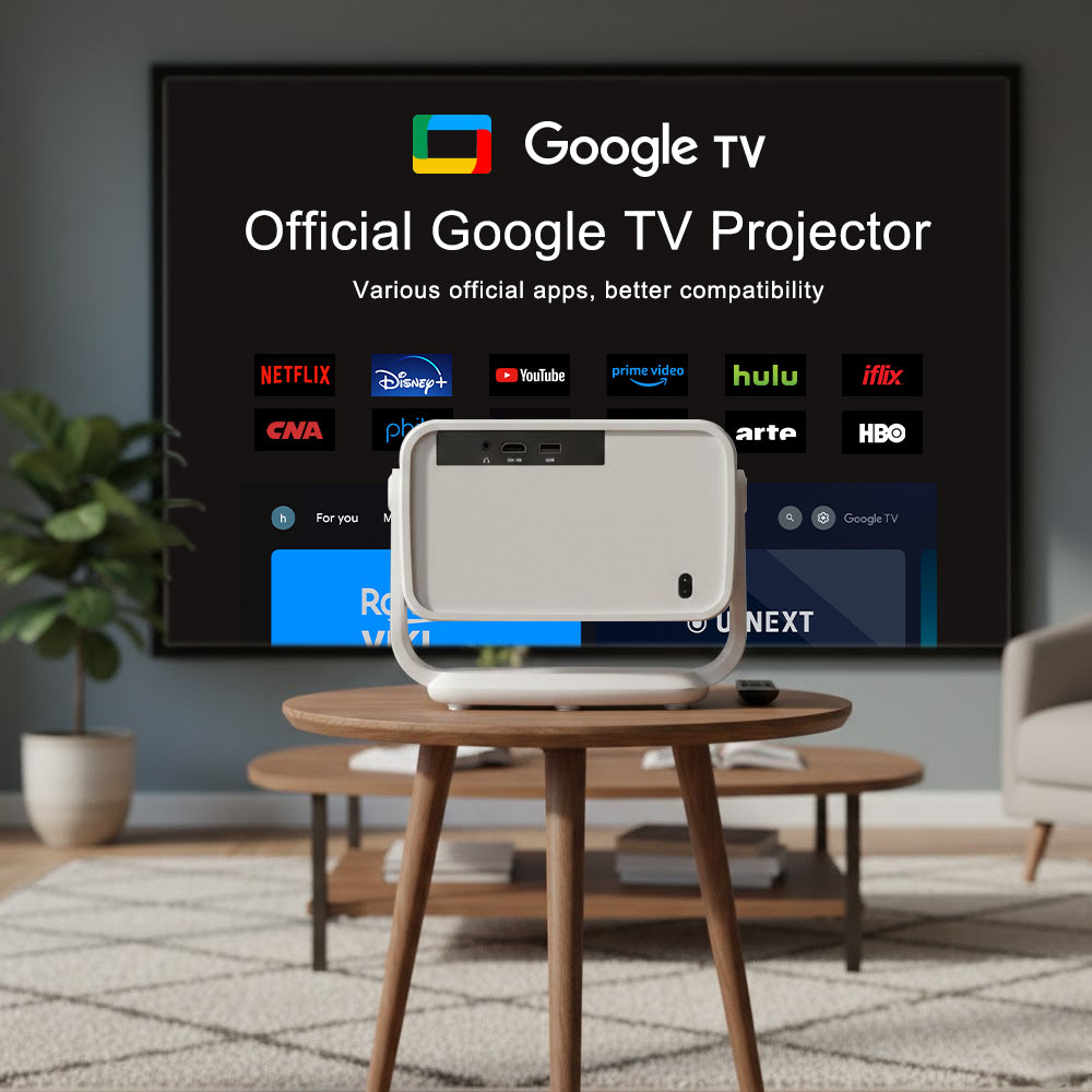 Smart FHD 4K Google TV Projector with Licensed Netflix, 600ANSI LUMENS ...