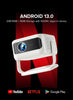 Short Throw HD 4K Support Android 13.0 Projector with Wifi 6 Electronic Focus, Auto Keystone, 2GB+16GB