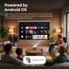 Smart HD Mini Projector, 180 ANSI lumens, 4K Decoding Support, Android 12, WiFi 6 Dual Band, Bluetooth 5.4, Electric Focus, Auto Keystone, HDMI/USB