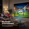 Smart HD Mini Projector, 180 ANSI lumens, 4K Decoding Support, Android 12, WiFi 6 Dual Band, Bluetooth 5.4, Electric Focus, Auto Keystone, HDMI/USB