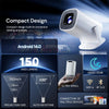 Flip Mini Portable Projector with WiFi6 and Bluetooth |150 ANSI Brightness |Android 14|4K 1080P Support |Auto Keystone 180 Rotatable Smart Outdoor Projector