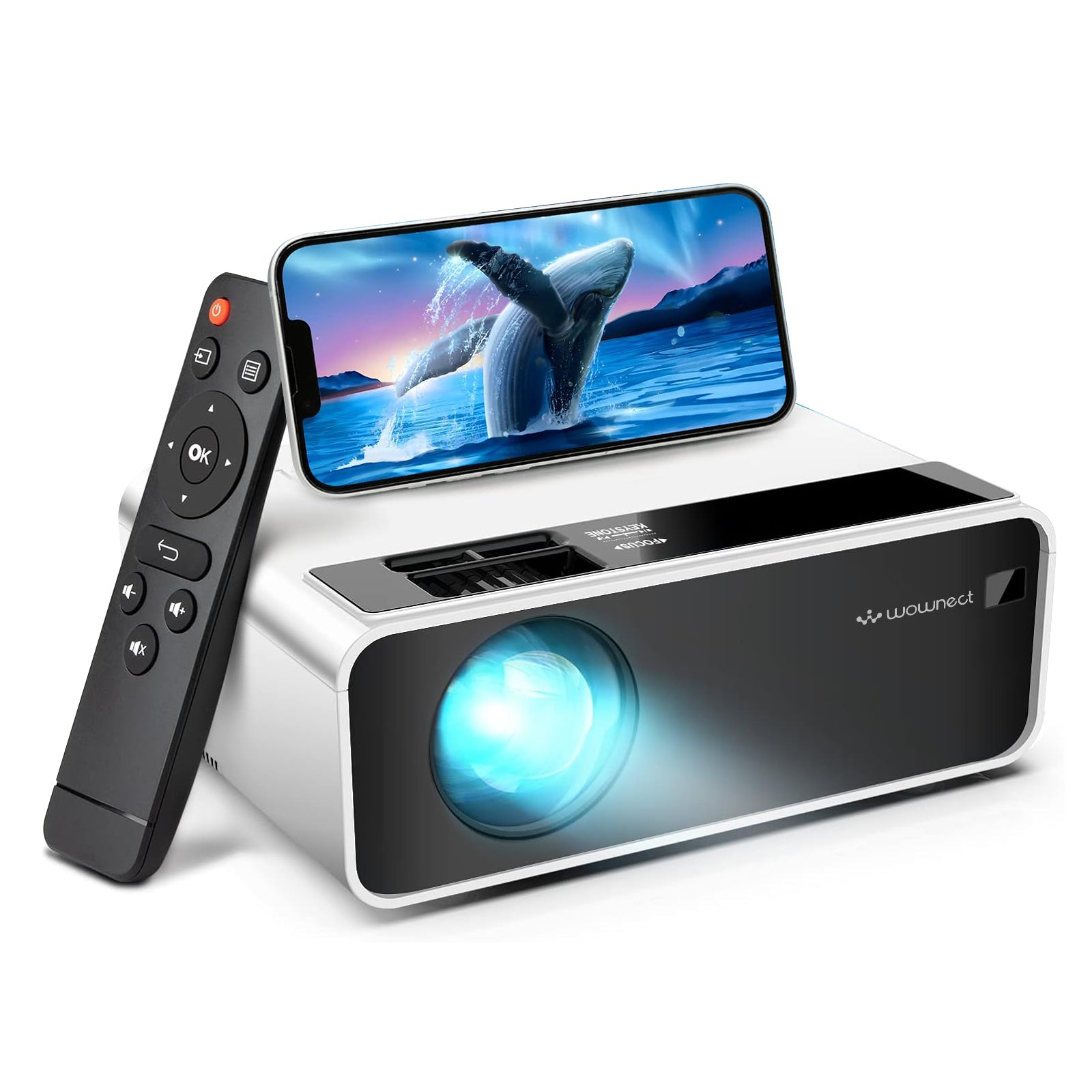 Mini Wifi Projector |150 ANSI/Screen Size upto 120inch| Native Res 800x480P| Wireless Screen Mirroring|Included 100inch Projector Screen