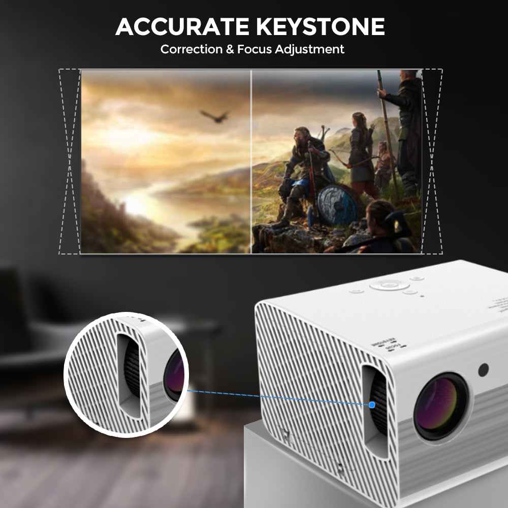 Android Projector Full HD |4500 Lumens/Screen Size upto 200 inch| Native Res 1080P| Bluetooth Wifi Projector|Included 120inch Projector Screen