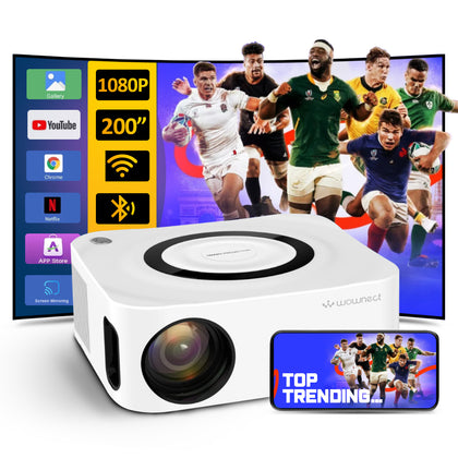 Mini Android Projector | Native 1080P 4K HD Projector | 200” Display Supported Mini Projector for Outdoor & Movies Home Theater