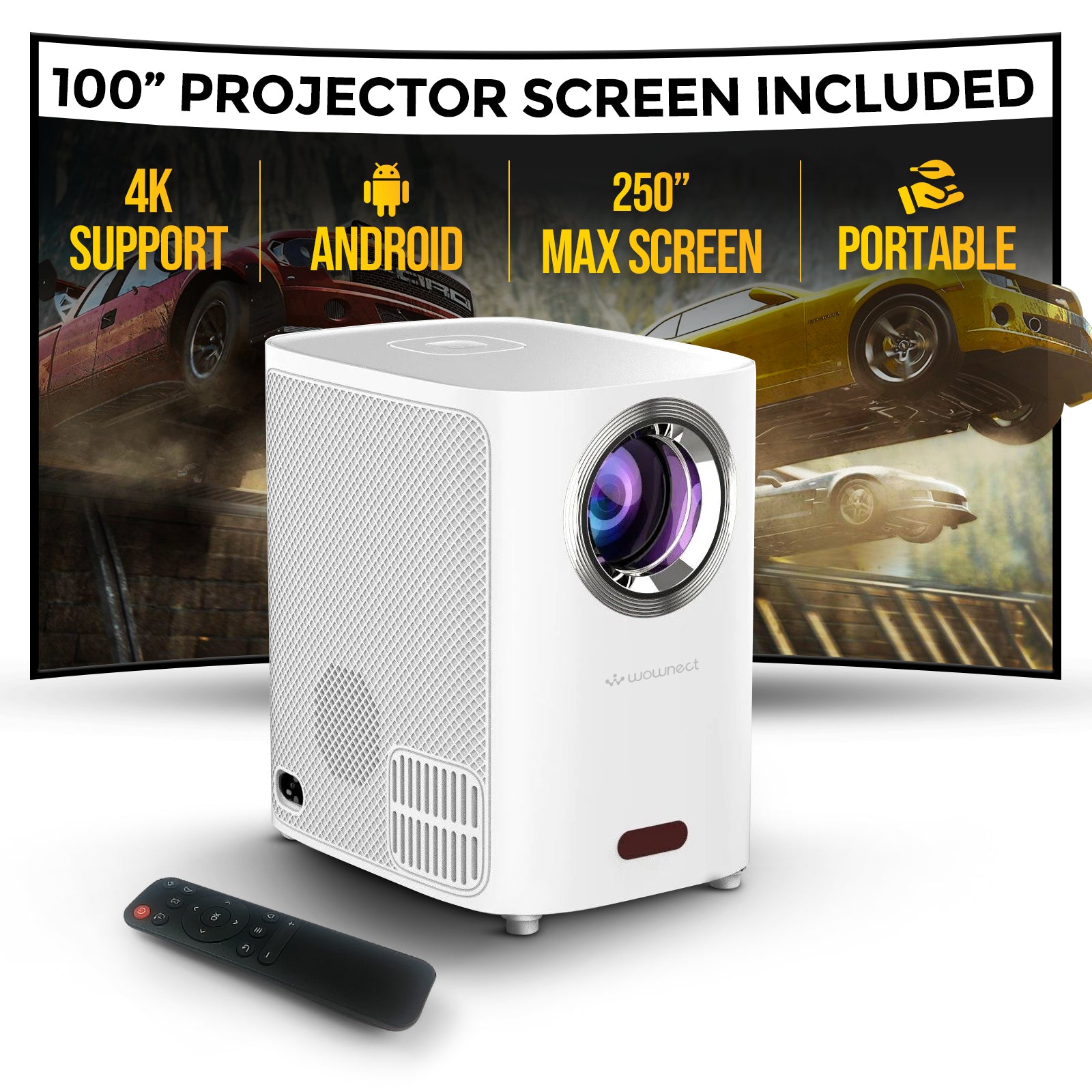 Smart Mini Android Projector 5500 Lumens with 100