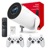 HY300 Smart Mini Projector With 2 Game Consoles | 4K 1080P Support Portable Projector | Android 12.0 | Home Video Projector