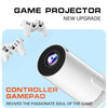 HY300 Smart Mini Projector With 2 Game Consoles | 4K 1080P Support Portable Projector | Android 12.0 | Home Video Projector