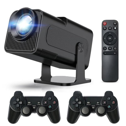 HY320 Mini Andorid Portable Projector with Gaming Console 2 in 1 Gaming Projector 1080P Smart Projector FHD 4K Supported 300 ANSI Lumens with WiFi 6