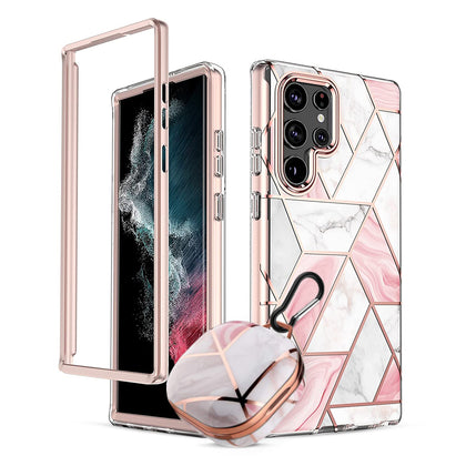 Marble Bundle for Samsung Galaxy S24 5G Ultra Case + Galaxy Buds Case - Pink