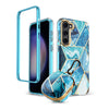 Marble Bundle for Samsung Galaxy S23 Plus Case + Galaxy Buds Case (Blue)