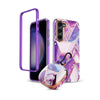 Marble Bundle for Samsung Galaxy S23 Plus Case + Galaxy Buds Case (Purple)