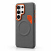 Magnetic Matte PU Case For Samsung Galaxy S26 Ultra | For Mag-Safe|Leather Texture Armor Cover - Grey