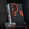 Magnetic Matte PU Case For Samsung Galaxy S26 Ultra | For Mag-Safe|Leather Texture Armor Cover - Dark Blue