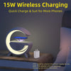 Wireless Charging Speaker | G Shape Light Up Night Light Touch Lamp - White