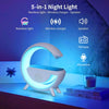 Wireless Charging Speaker | G Shape Light Up Night Light Touch Lamp - White