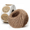 Kraft Labels 500 PCS + Jute Twine – Handmade With Love Stickers for Rustic Gift Wrapping &