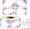 Floral Gift Wrapping Stickers Roll, 500 PCS Flower Pattern Labels, Decorative Packaging Seals
