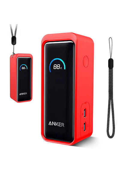 Anker Prime Power Bank 9600mAh 65W Case Cover with Lanyard | Silicone Series | Red