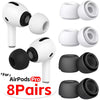Airpods Pro 2nd/1st Generation with Noise Reduction Hole |[4 Pairs] Medium |Black and White