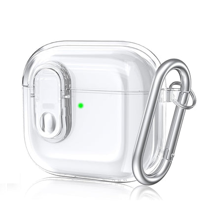 Airpods 4 Case Cover (2024), Secure Lock Clear Soft TPU Anti-drop Anti-scratch Protective Cover with Keychain - Clear