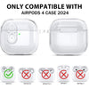 Airpods 4 Case Cover (2024), Secure Lock Clear Soft TPU Anti-drop Anti-scratch Protective Cover with Keychain - Clear