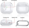 Airpods 4 Case Cover (2024), Secure Lock Clear Soft TPU Anti-drop Anti-scratch Protective Cover with Keychain - Clear