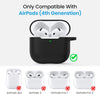 AirPods 4 Silicone Case Cover (2024) ,Full Body Protective Shock-Resistant Silicone Case Cover With Carabiner For Men & Women - Black