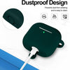 AirPods 4 Silicone Case Cover (2024) ,Full Body Protective Shock-Resistant Silicone Case Cover With Carabiner For Men & Women - Deep Green