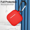 AirPods 4 Silicone Case Cover (2024) ,Full Body Protective Shock-Resistant Silicone Case Cover With Carabiner For Men & Women - Red