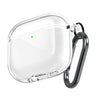 AirPods 4 Case Cover (2024),Clear Soft TPU Anti-drop Full Body Protective Shock-Resistant Cover With Carabiner For Men & Women - Clear