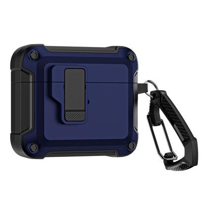 AirPods 4 Case Cover (2024) with Secure Lock Clip | Rugged Armor Shockproof Hard Shell Design |Dark Blue