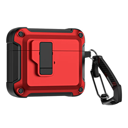 AirPods 4 Case Cover (2024) with Secure Lock Clip | Rugged Armor Shockproof Hard Shell Design |Red