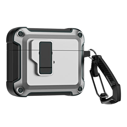 AirPods 4 Case Cover (2024) with Secure Lock Clip | Rugged Armor Shockproof Hard Shell Design |Silver